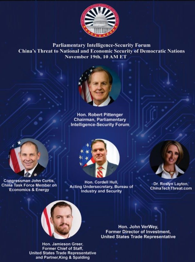 Congressman Pittenger to host briefing: “China’s Threat to National and Economic Security of Democratic Nations.”